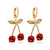 New Necklace Fashion Temperament Pomegranate Red Cherry Necklace Simple Wild Crystal Earrings Pendant Necklace Wholesale