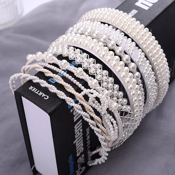 New Pearl Headband Women Korean Internet Celebrity Headband  Hair Clip Women's Simple Elegant Pressed Hair Clip Headwear Wholesale