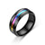 New Simple Titanium Steel Beveled Edge Slotted Color Ring Wholesale