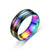 New Simple Titanium Steel Beveled Edge Slotted Color Ring Wholesale