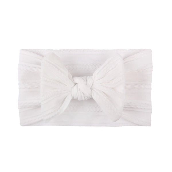 New Soft Twisted Nylon Children's Hair Belt Baby Wide Edge Bow Stretch Headband Baby Hair Belt