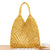 New Solid Color One-shoulder Woven Straw Cotton Rope Net Pocket Beach Bag 35*48cm