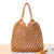 New Solid Color One-shoulder Woven Straw Cotton Rope Net Pocket Beach Bag 35*48cm