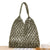 New Solid Color One-shoulder Woven Straw Cotton Rope Net Pocket Beach Bag 35*48cm