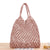 New Solid Color One-shoulder Woven Straw Cotton Rope Net Pocket Beach Bag 35*48cm