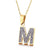 New Stainless Steel Full Diamond 26 English Letter Necklace Wholesale