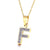 New Stainless Steel Full Diamond 26 English Letter Necklace Wholesale