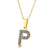 New Stainless Steel Full Diamond 26 English Letter Necklace Wholesale