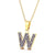 New Stainless Steel Full Diamond 26 English Letter Necklace Wholesale