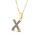 New Stainless Steel Full Diamond 26 English Letter Necklace Wholesale