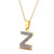 New Stainless Steel Full Diamond 26 English Letter Necklace Wholesale