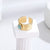 New Stainless Steel Inlaid Stone Ring Opening Adjustable Ring