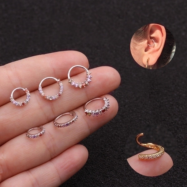 New Style Inlaid Colored Zircon Ear Bone Ring Wholesale