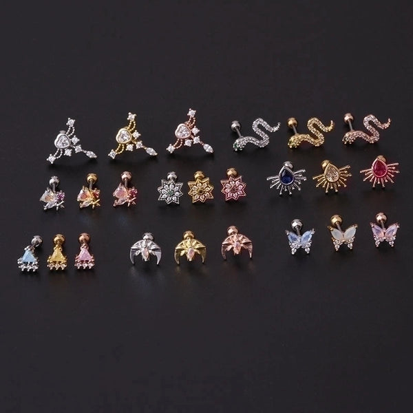 Ear Cartilage Rings & Studs Animal 316L Stainless Steel  Copper Plating