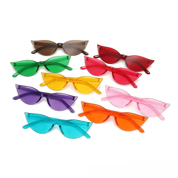 New Sunglasses  Personality Cat's Eye Sunglasses Candy Color Fashion Trend Street Shooting Irregular