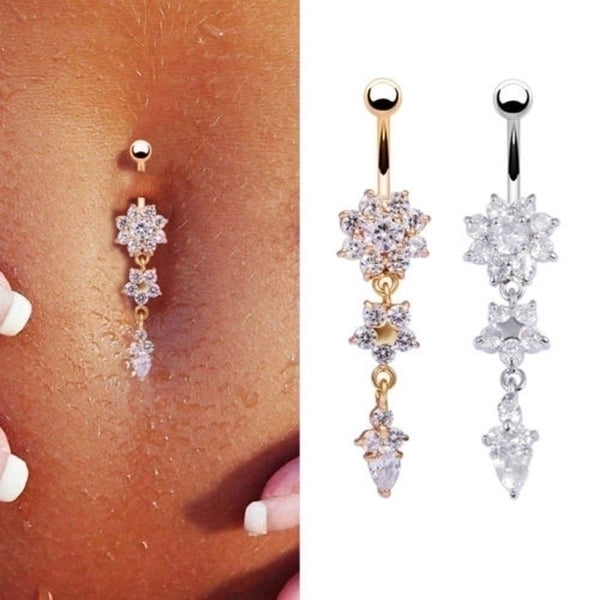 Belly Rings Exaggerated Flower Alloy Diamond