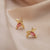 Cartoon Small Dinosaur Inlaid Zircon Animal Earrings Wholesale Jewelry