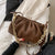 Casual Solid Color Folds Single Shoulder Cross-body Thick Chain Handbags Wholesale