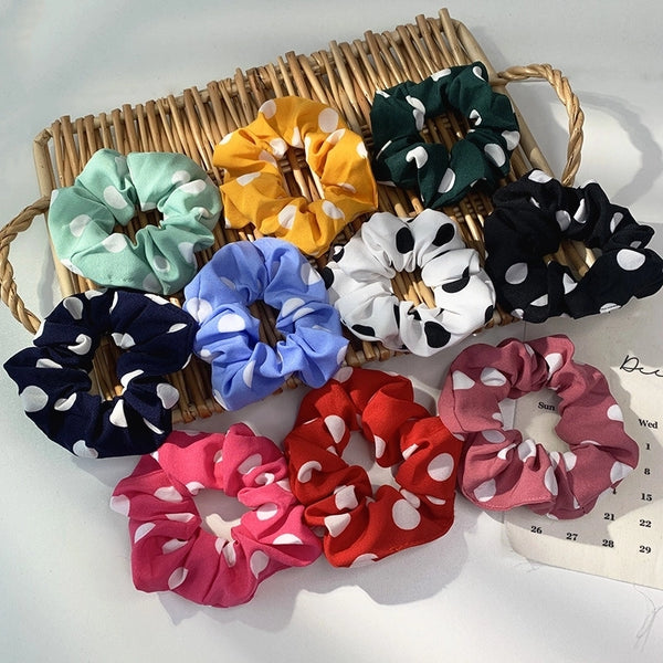 Korean Style Big Polka Dot Head Scrunchies Wholesale Jewelry