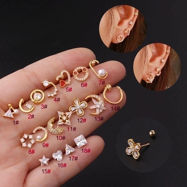 Wholesale Jewelry New Style Thin Rod Stainless Steel Screw Ball Stud Earrings