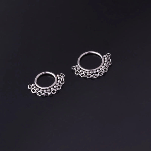 Nose Rings & Studs Fashion Circle 316L Stainless Steel  Plating No Inlaid