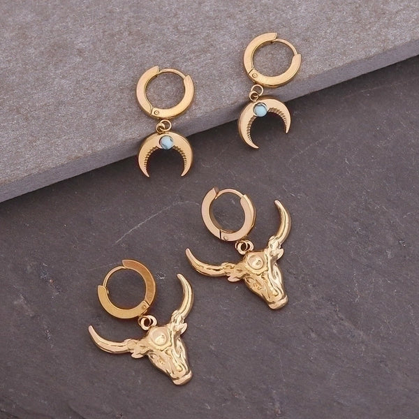 Novelty Animal Titanium Steel No Inlaid Earrings Ear Studs