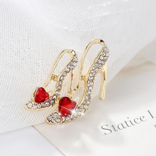 Novelty Design Alloy Shoe Brooches Banquet Plating Rhinestone 1 Piece