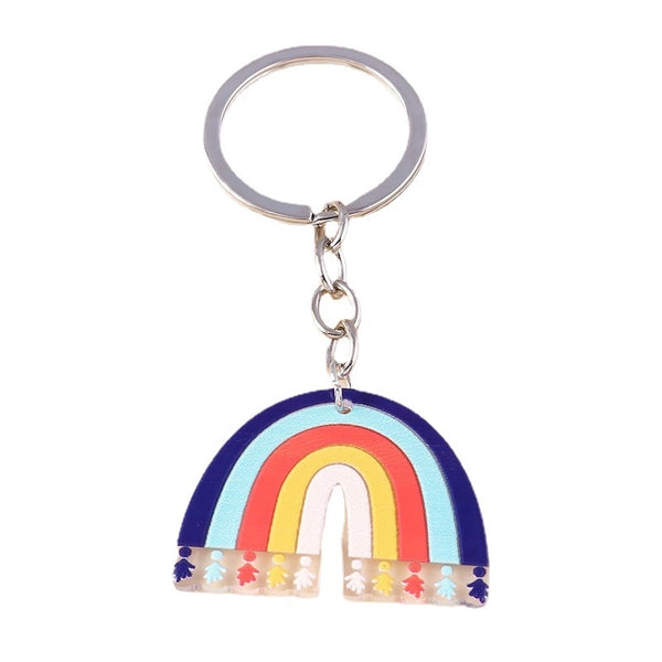 Novelty Geometric Arylic Women's Bag Pendant Keychain