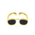 Novelty Glasses Copper Artificial Diamond Open Rings In Bulk