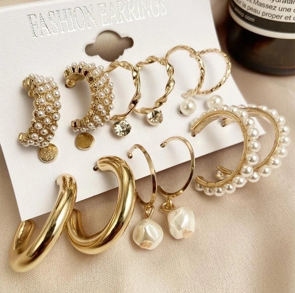 Novelty Plating Alloy Artificial Pearls Earrings