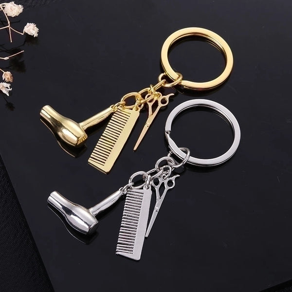 Novelty Simple Style Scissors Hair Dryer Alloy Plating Gold Plated Silver Plated Bag Pendant Keychain