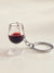 Novelty Minimalist Wine Glass Plastic Bag Pendant Keychain