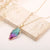 Novelty Water Droplets Natural Stone Crystal Plating Inlay Natural Stone Gold Plated Pendant Necklace