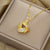 Moderate Luxury Round Geometric Titanium Steel 18K Gold Plated Necklaces