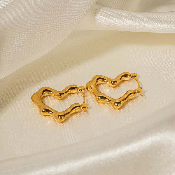 IG Style Geometric Stainless Steel 18K Gold Plated Earrings