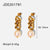 IG Style Irregular Paperclip Geometric Stainless Steel 18K Gold Plated Earrings