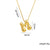 Letter Text Number Titanium Steel 18K Gold Plated Necklaces