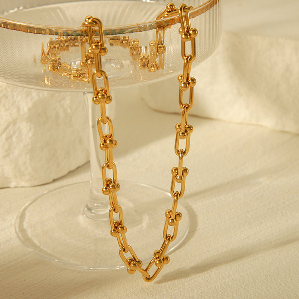 IG Style Geometric Artificial Crystal Electroplating Necklaces