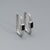 925 Sterling Silver Quadrilateral Geometric Silver Diamond Inlay Stud Earrings