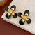 Luxurious Flower Geometric Flower Alloy Oil Dripping Earrings