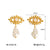 IG Style Pearl Geometric Stainless Steel Electroplating Earrings