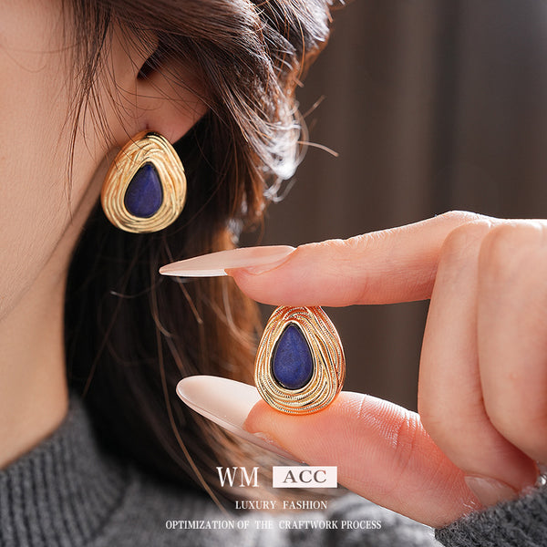 Medieval Droplet Droplet Geometric Copper Electroplating Earrings