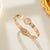 Moderate Luxury Letter Titanium Steel 18K Gold Plated Bangles