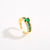 Niche Women Ellipse Geometric Copper Zircon Inlay Rings