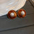 Medieval Round Ellipse Geometric Copper Electroplating Earrings