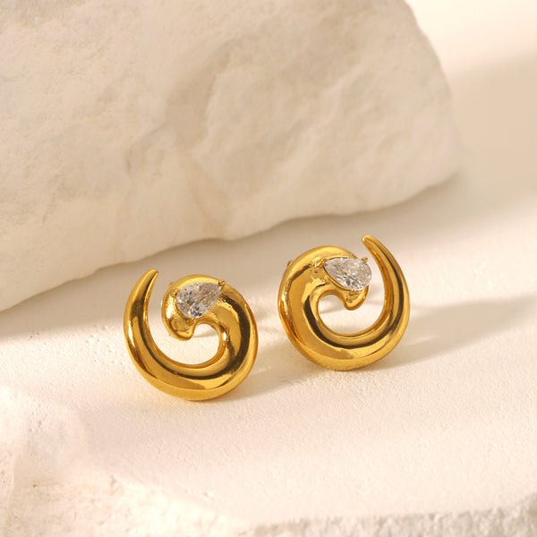 IG Style Circle Geometric Stainless Steel Electroplating Earrings