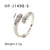 Zircon Inlay Ring IG Style Tennis / Diamond Line Geometric Stainless Steel Electroplating Rings