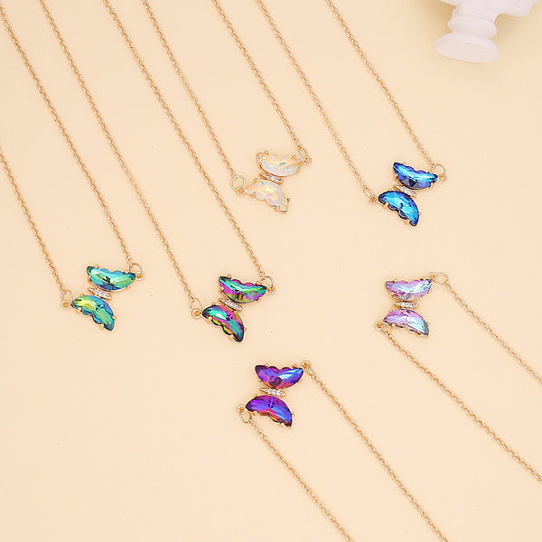 Women IG Style Butterfly Insect Glass Necklaces