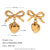 Fashion Heart Bowknot Geometric Stainless Steel 18K Gold Plated Earrings