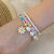 Women Fashion Little Daisy Flower Glass Bead Handmade Bracelets